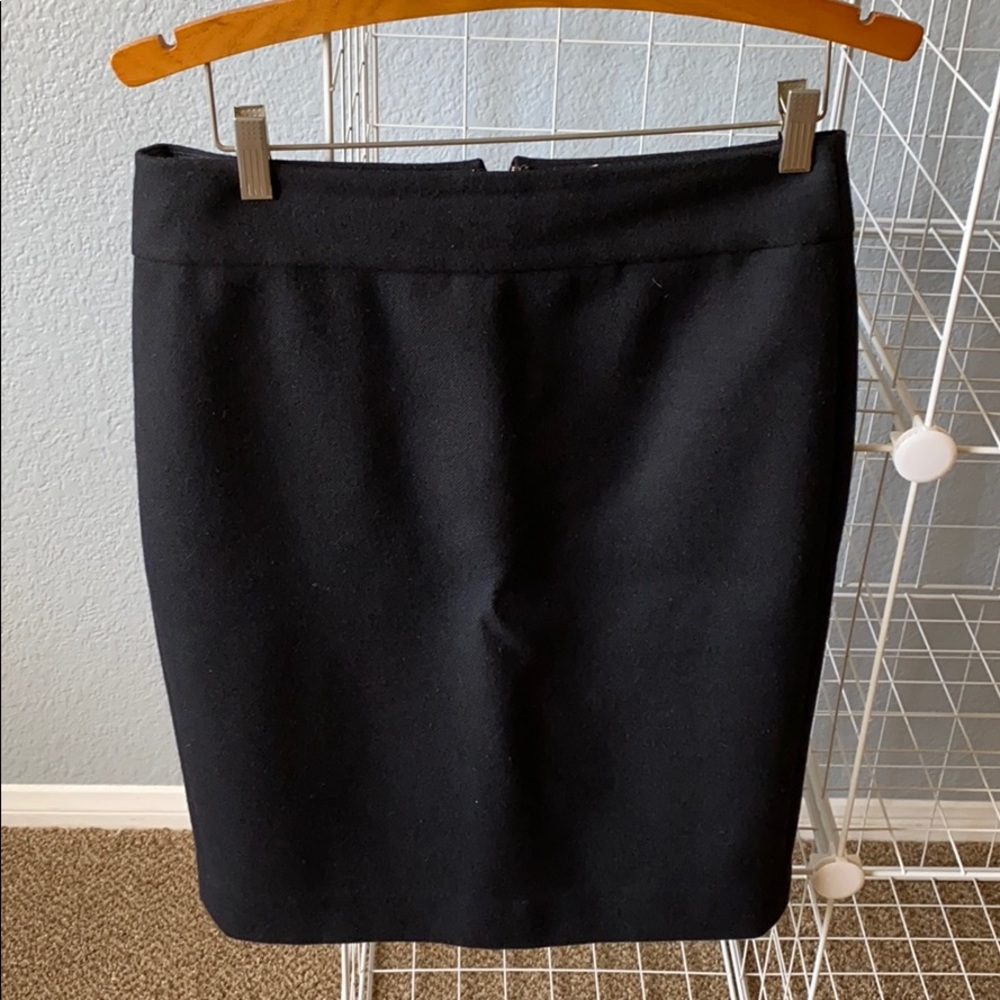 J. Crew black wool pencil skirt